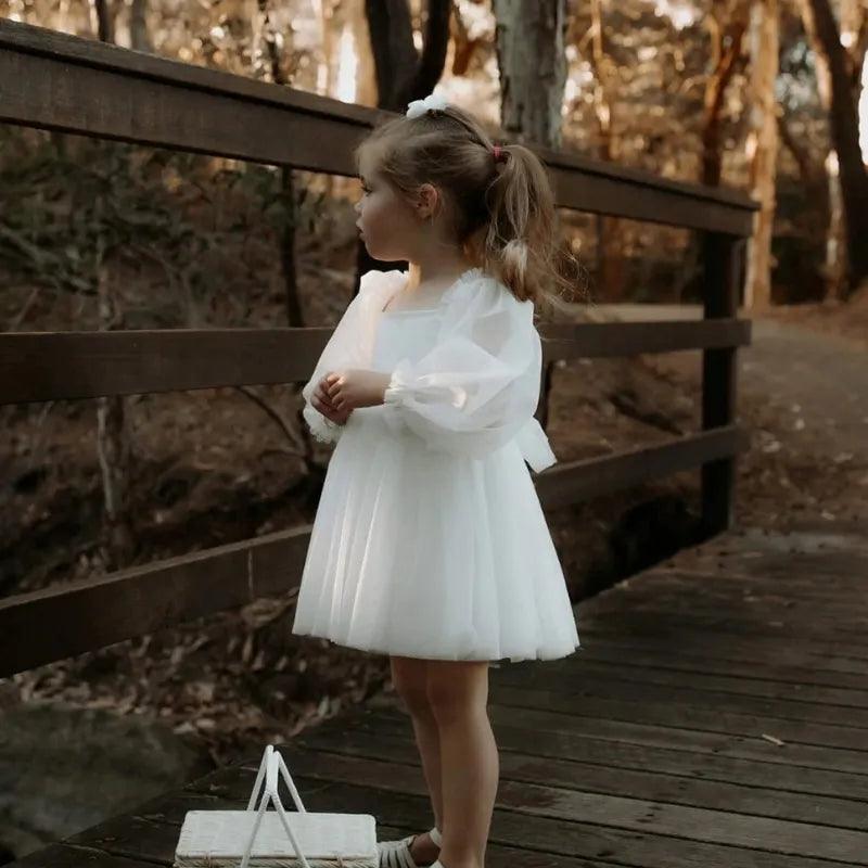 Robe de Princesse en Tulle à Manches Longues pour fille - Cherubin