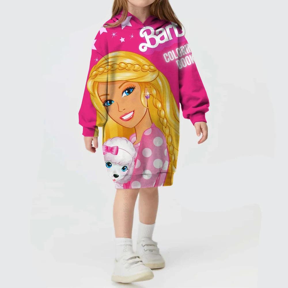 Robe Pull à Capuche Imprimée Princesse Barbie - Cherubin