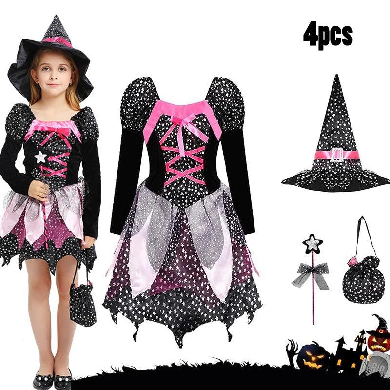 Tenue de sorcière pour enfant - Thème Halloween - Cherubin