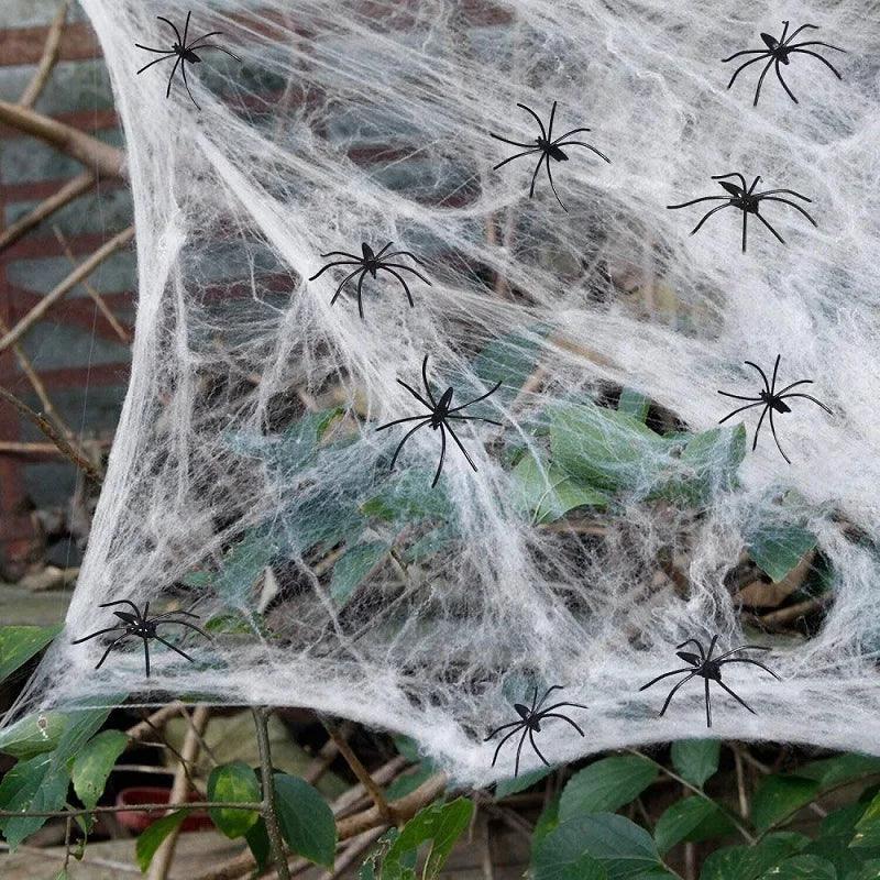 Décoration Halloween toile d'araignée plusieurs couleurs - Cherubin