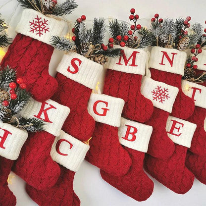 Décoration chaussettes de Noël avec Flocon de Neige - Cherubin