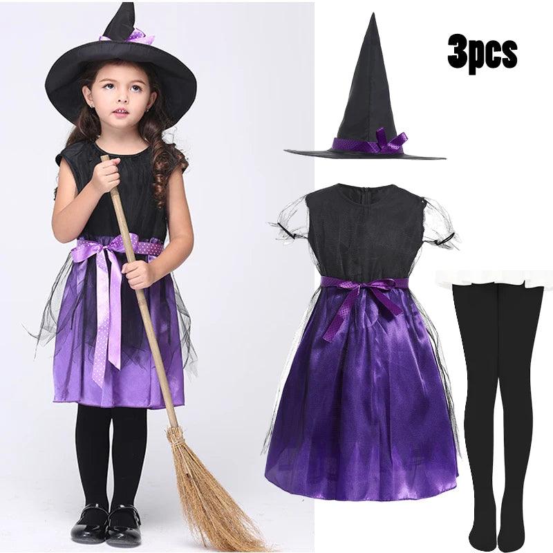 Tenue de sorcière pour enfant - Thème Halloween - Cherubin