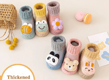 Chaussettes de pied d'hiver à motif dessins animé pour bébé - Cherubin