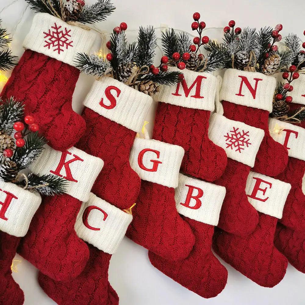 Décoration chaussettes de Noël avec Flocon de Neige - Cherubin